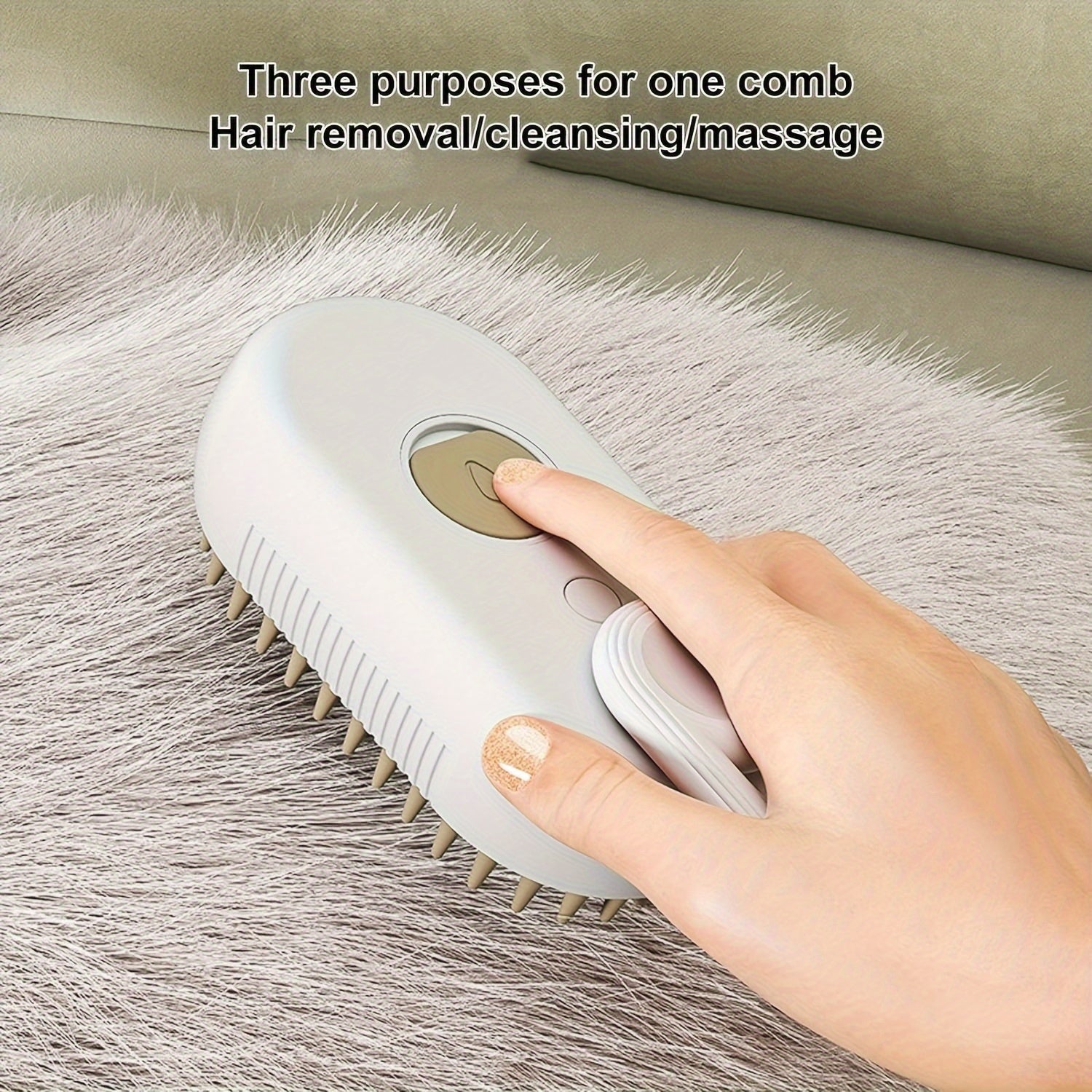 Cat Brush 3 In 1 Cat Steamy Brush, Steam Rubber Comb, Self Cleaning Steam Cat Brush