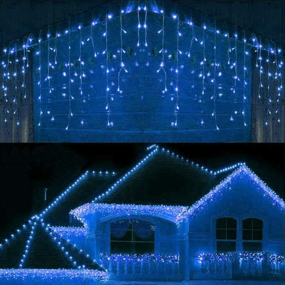 CHRISTMAS LED WHITE SNOWING ICICLE BRIGHT PARTY WEDDING XMAS OUTDOOR LIGHTS