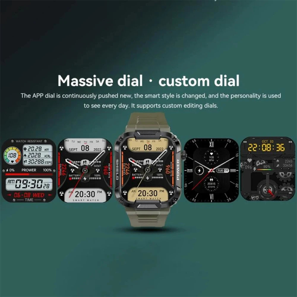 MK66 Smart Watch Men's Large battery Fitness Tracker Health Monitoring IP68 voice Assistant Bluetooth Call Sports Smartwatches