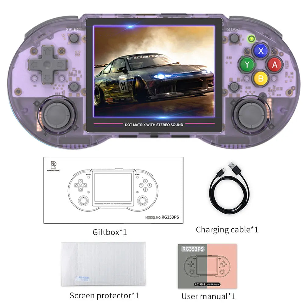 RG353PS Handheld Console Linux System 3.5-inch IPS Screen Retro Game Player compatible with HDMI