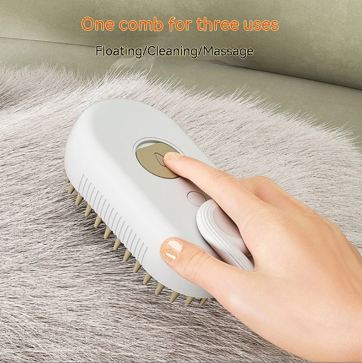 Pet Spray Comb for Cats and Dogs Pet Electric Spray Hair Removal Comb One Key Spray Anti-Flying Massage Brush, Clean Massage