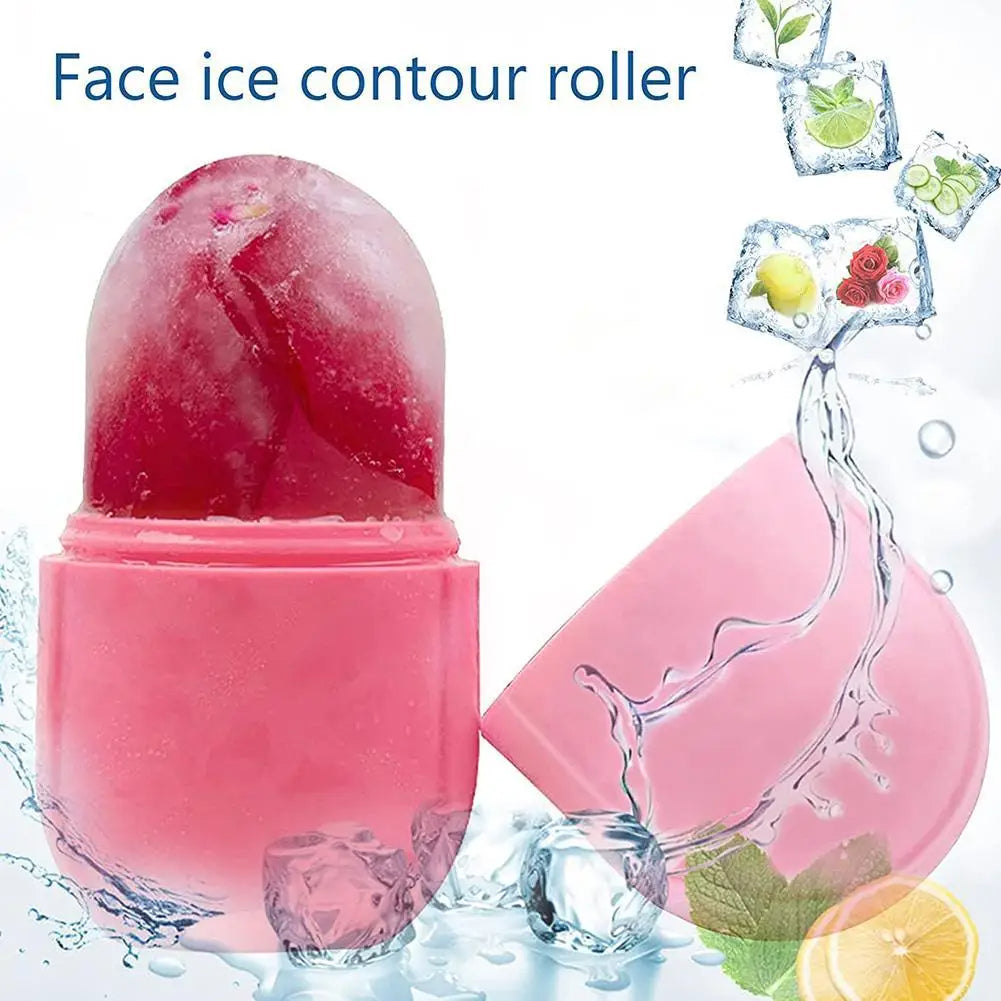 Ice Facial Roller for Face and EyePuffiness Relief Tighten Skin Ice Cube Mold Reusable Silicone Molder Beauty Treatment Tool