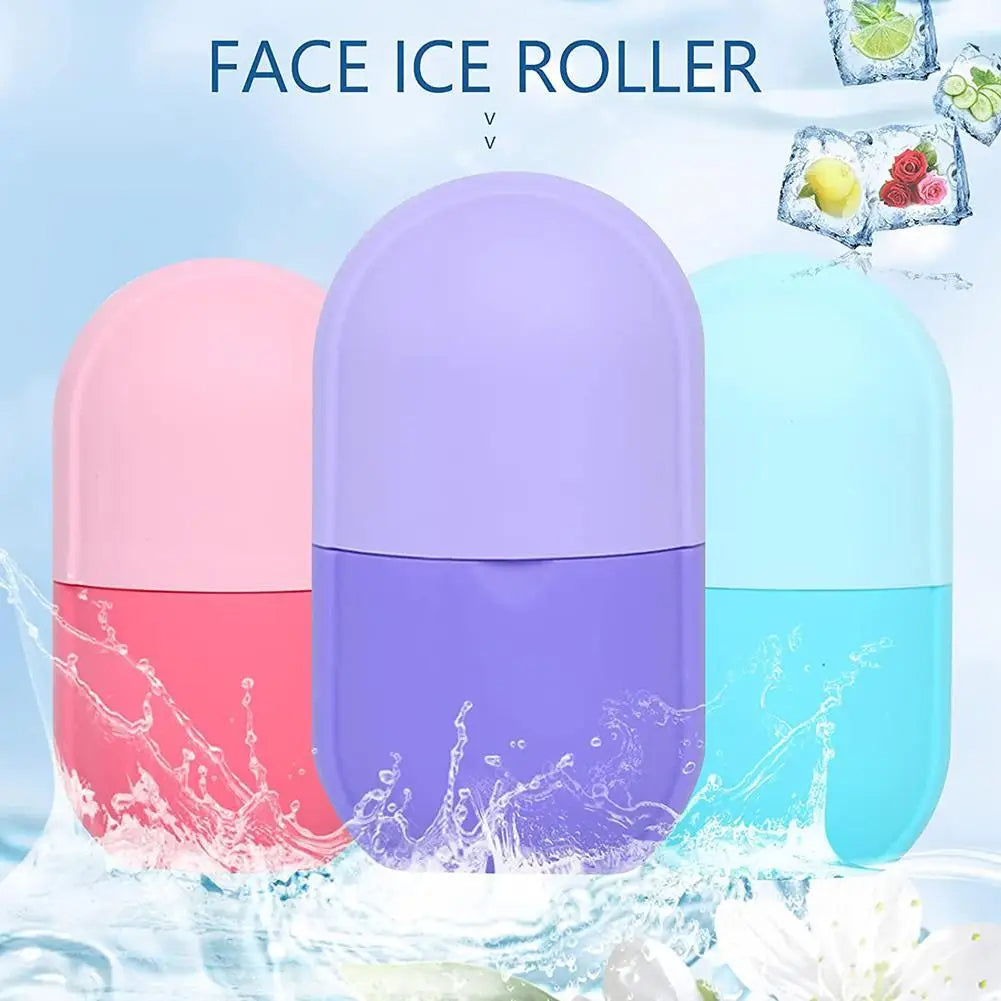 Ice Facial Roller for Face and EyePuffiness Relief Tighten Skin Ice Cube Mold Reusable Silicone Molder Beauty Treatment Tool