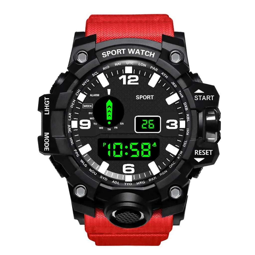 Men's LED Digital Watch Men Sport Watches Fitness Electronic Watch Multifunction Military Sports Watches Clock Kids Gifts 2024